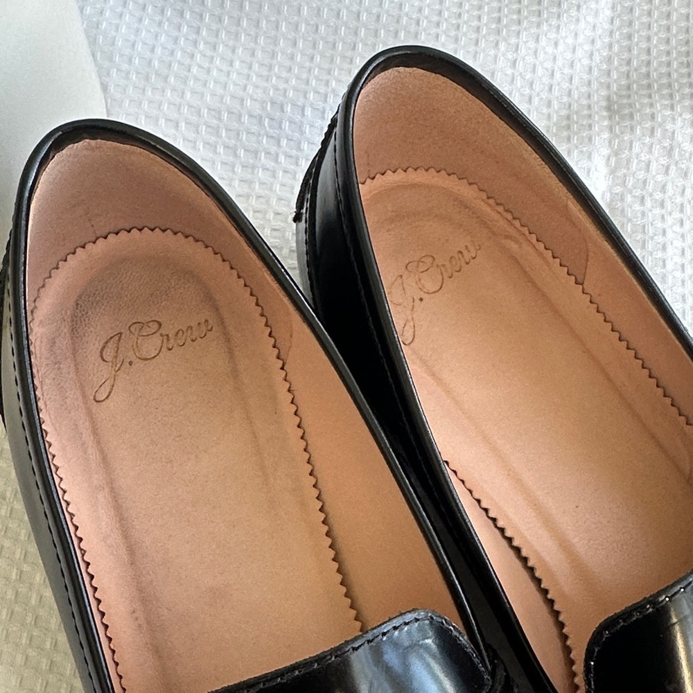 J. Crew Black Leather Academy Penny Loafers - Picture 3 of 8